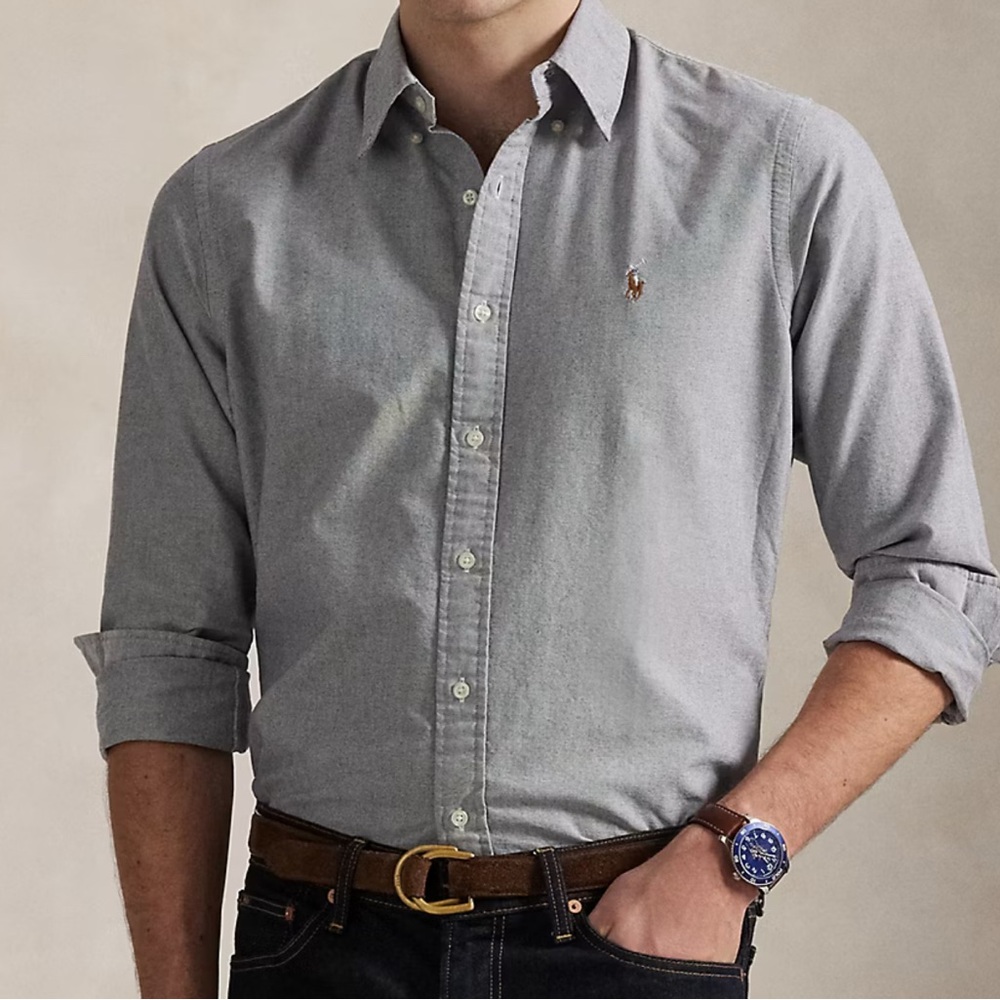 Ralph Lauren Men's Classic Gray Button-Down Shirt